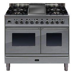 ILVE Roma Dual Fuel Freestanding Range Cooker Stainless Steel